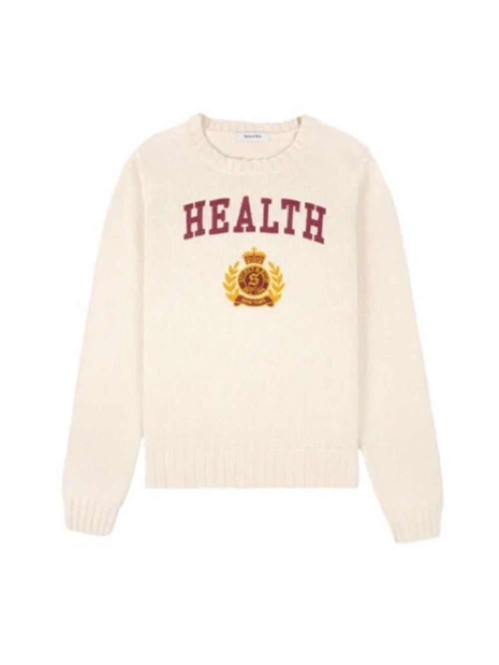 SPORTY & RICH NY HEALTH CREST KNITTED SWEATER | CREAM
